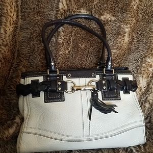 Coach Hampton Carryall Satchel White Black